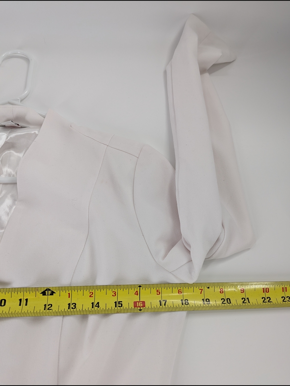 Guess Zip-Front Peplum Blazer Professional Small White Women's Career Workwear - Picture 5 of 9